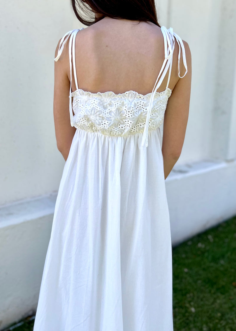 NANTUCKET EYELET DRESS- WHITE