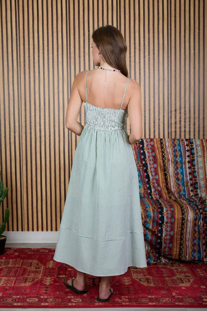 basque waist dress green Elizabeth K GL3100 Embroidered Gown main image 1