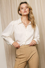 SATIN DAZZLE BLOUSE- PEARL