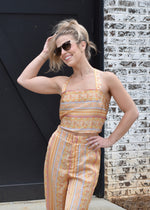 MOROCCO SATIN HALTER- GOLDEN