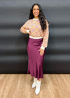 LAMIA SATIN SKIRT- SANGRIA