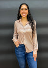 SOIREE FOIL BLOUSE- BLUSH
