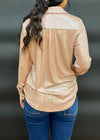 SOIREE FOIL BLOUSE- BLUSH