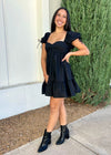 BABYDOLL TIE DRESS- BLACK