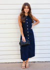 DENIM MIDI DRESS- DENIM