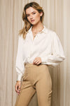 SATIN DAZZLE BLOUSE- PEARL