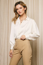 SATIN DAZZLE BLOUSE- PEARL