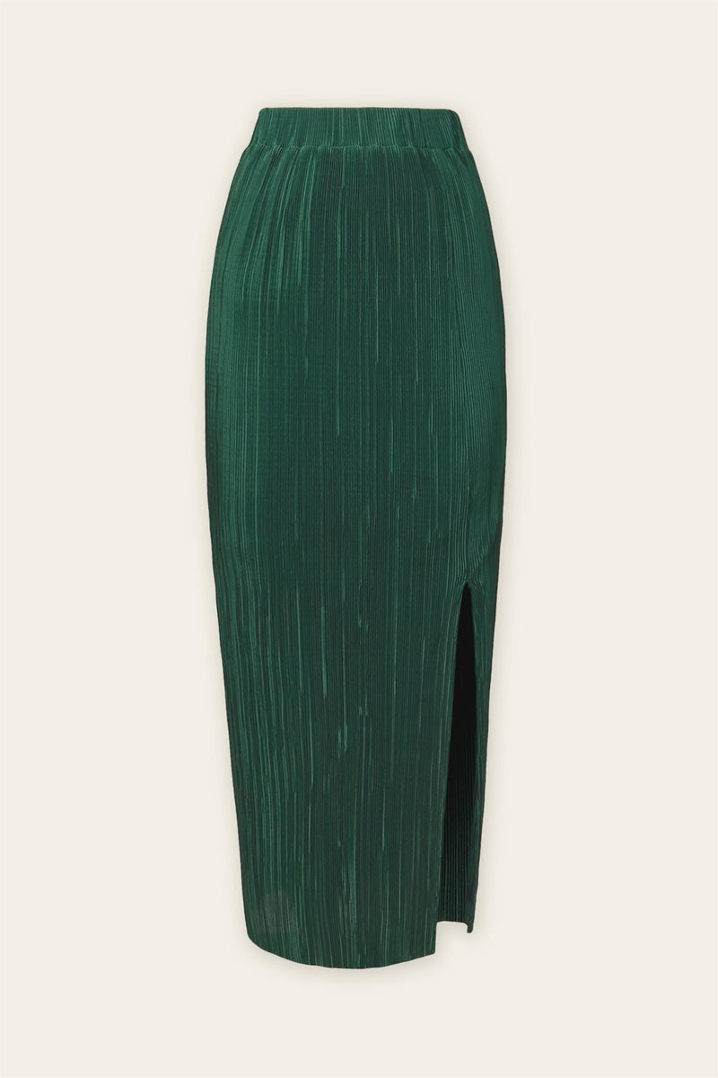 PLEATED MAXI SKIRT- JADE