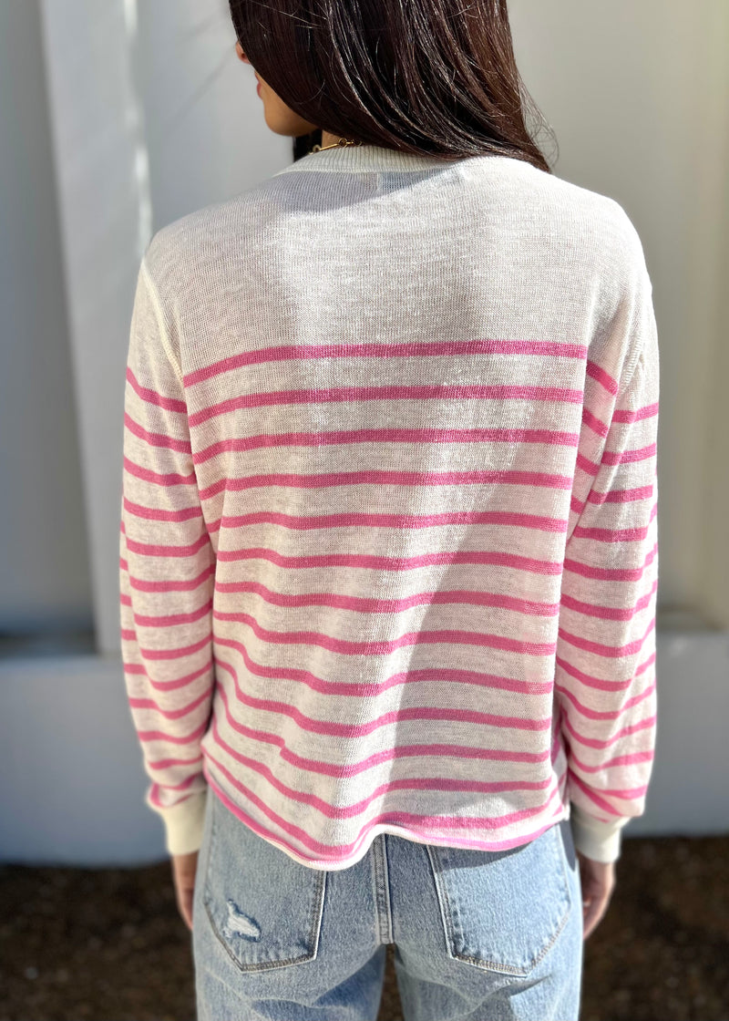 MILLIE STRIPED SWEATER- PINK/WHITE