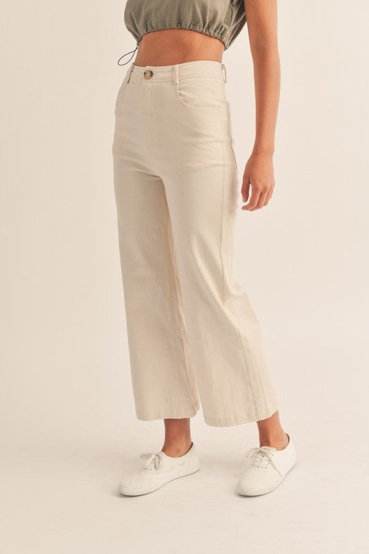 HAZEL HIGH RISE STRAIGHT DENIM- ECRU