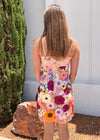 FLORAL APPLIQUE MINI DRESS- BLUSH PINK