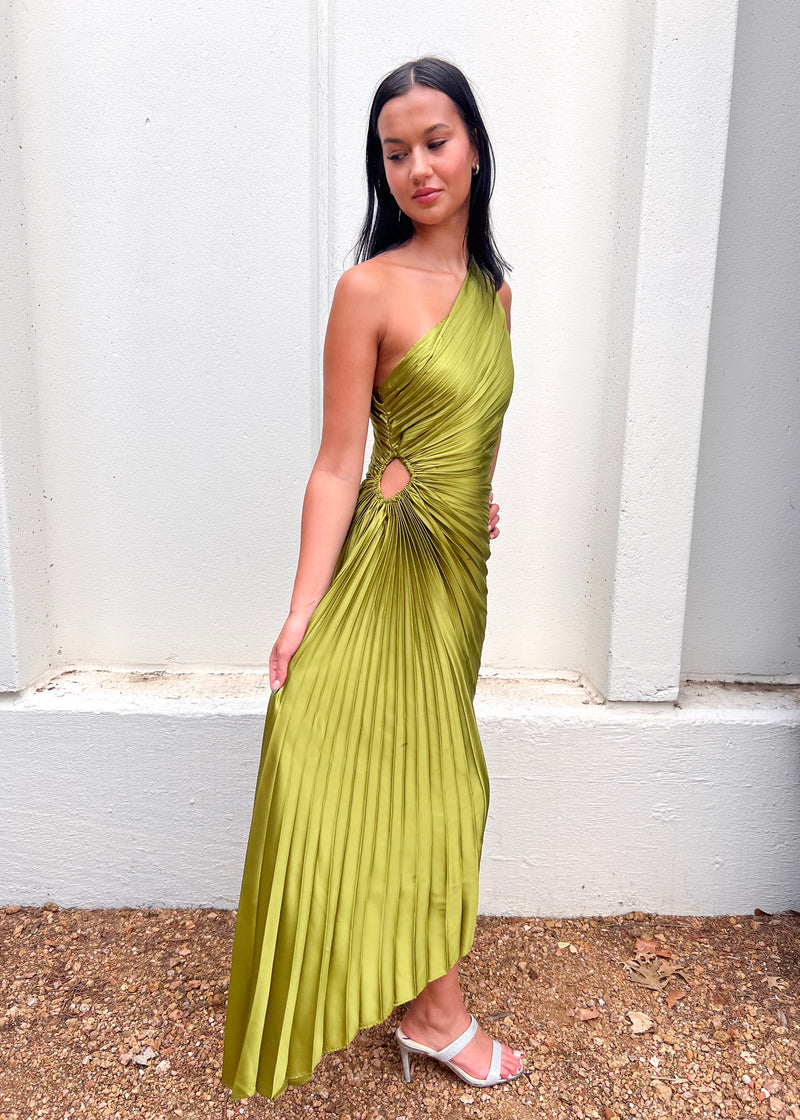 OLYMPIA MAXI DRESS- OLIVE GREEN