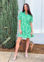 KATRINA FLORAL TIERED DRESS- GREEN