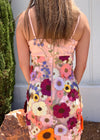 FLORAL APPLIQUE MINI DRESS- BLUSH PINK
