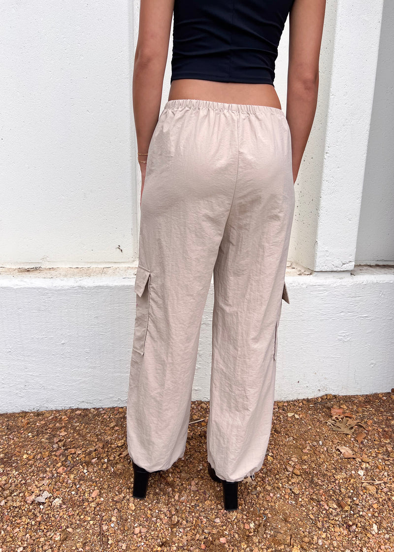 DRAWSTRING CARGO PANT- GREY