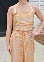 MOROCCO SATIN HALTER- GOLDEN