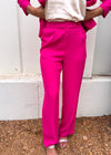 WIDE LEG TAB PANT- BERRY PINK