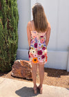FLORAL APPLIQUE MINI DRESS- BLUSH PINK