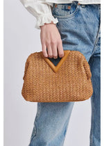KAYLIN STRAW PURSE- TAN