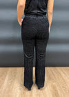 MIDNIGHT GLITTER DOT VELVET PANTS- BLACK