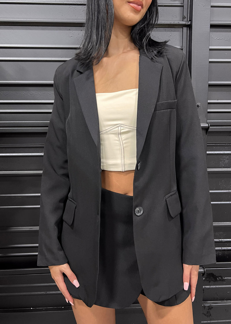 VENTI OVERSIZED BLAZER- BLACK