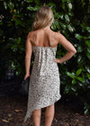 SATIN ABSTRACT ASYMMETRICAL DRESS- CREAM