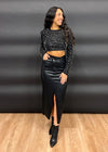 PEARLA CROP TOP- BLACK