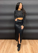 PEARLA CROP TOP- BLACK