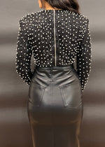 PEARLA CROP TOP- BLACK
