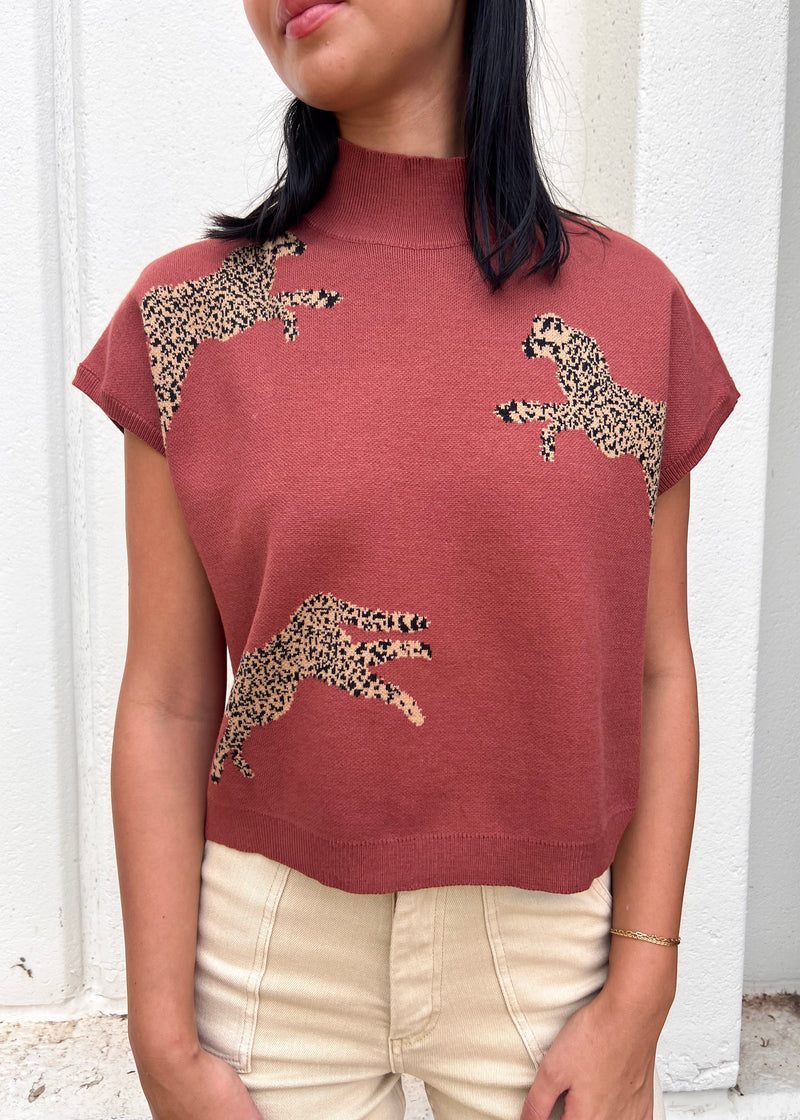 LEO CROPPED SWEATER- CLAY