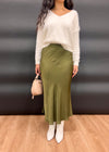 LAMIA SATIN SKIRT- OLIVE
