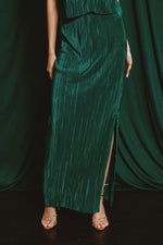 PLEATED MAXI SKIRT- JADE