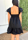 BABYDOLL TIE DRESS- BLACK