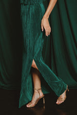 PLEATED MAXI SKIRT- JADE