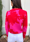 JOSEPHINE FLORAL SWEATER- RED/PINK