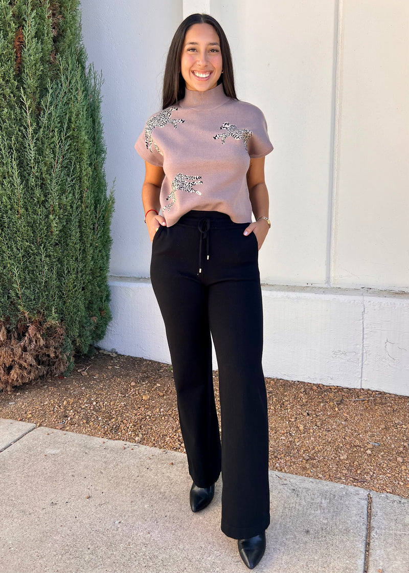 CLAIRE CASHMERE PANT- BLACK