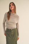 MESH SPARKLE TOP- SAND