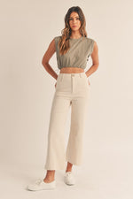 HAZEL HIGH RISE STRAIGHT DENIM- ECRU