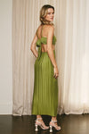 PRETTY PLEATS CUT OUT DRESS- GREEN