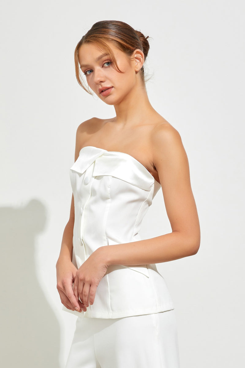 TUX TUBE TOP- WHITE