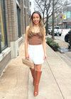 KNIT KNOT STRING HALTER- BROWN