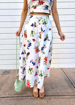 FRUITFUL LOBSTER MIDI SKIRT- WHITE/RED