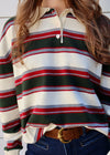 POLO STRIPED KNIT- GREEN/WINE
