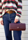 EMERSON WOVEN CROSSBODY- WINE