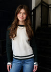 SPORTY RIBBED KNIT- CREAM/GREEN