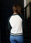 SPORTY RIBBED KNIT- CREAM/GREEN