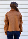 SUEDE BUTTON JACKET- TOBACCO
