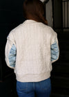 CHECKERED DENIM/SWEATER JACKET- DENIM