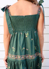 EMBROIDERED TIERED MAXI DRESS- HUNTER