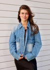 DENIM SNAP JACKET- DENIM
